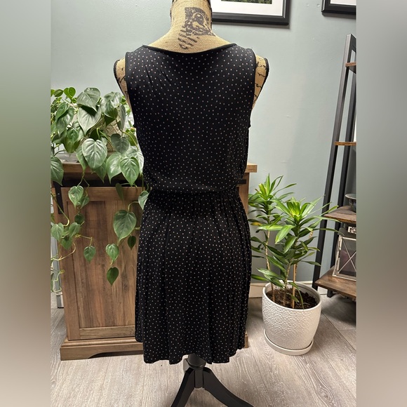 Loft black dress with light brown polka dots. Size small. - Picture 2 of 5